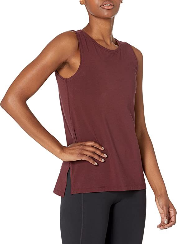 Core 10 Women's Soft Cotton Standard-Fit Full-Coverage Sleeveless Yoga Tank (Available in Plus Si... | Amazon (US)