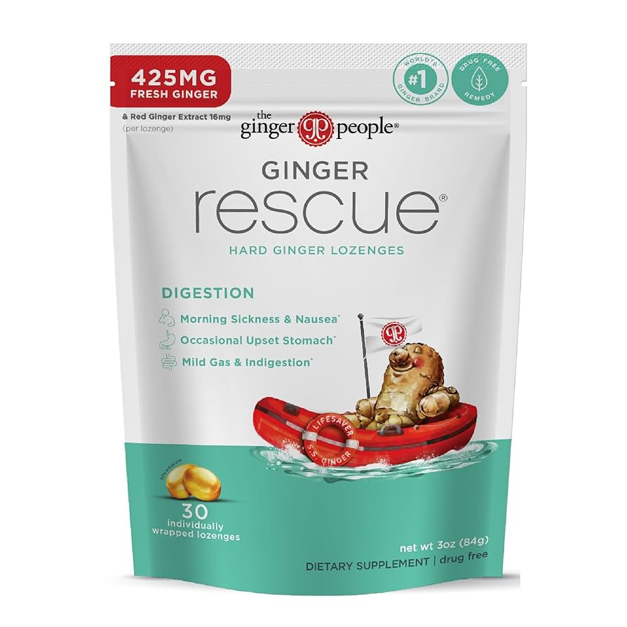 The Ginger People Ginger Rescue Digestive Wellness Lozenges (Hard) | Regular Strength - 425mg | M... | Amazon (US)