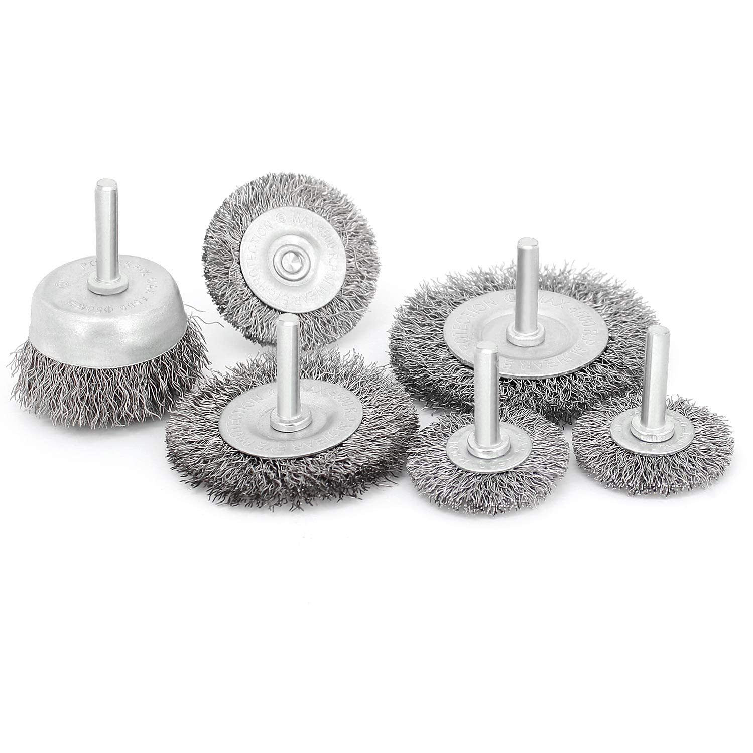 6 Pcs Wire Wheel Cup Brush Set,1/4In Round Shank Wire Brush for Drill Attachment, for Cleaning Ru... | Amazon (US)