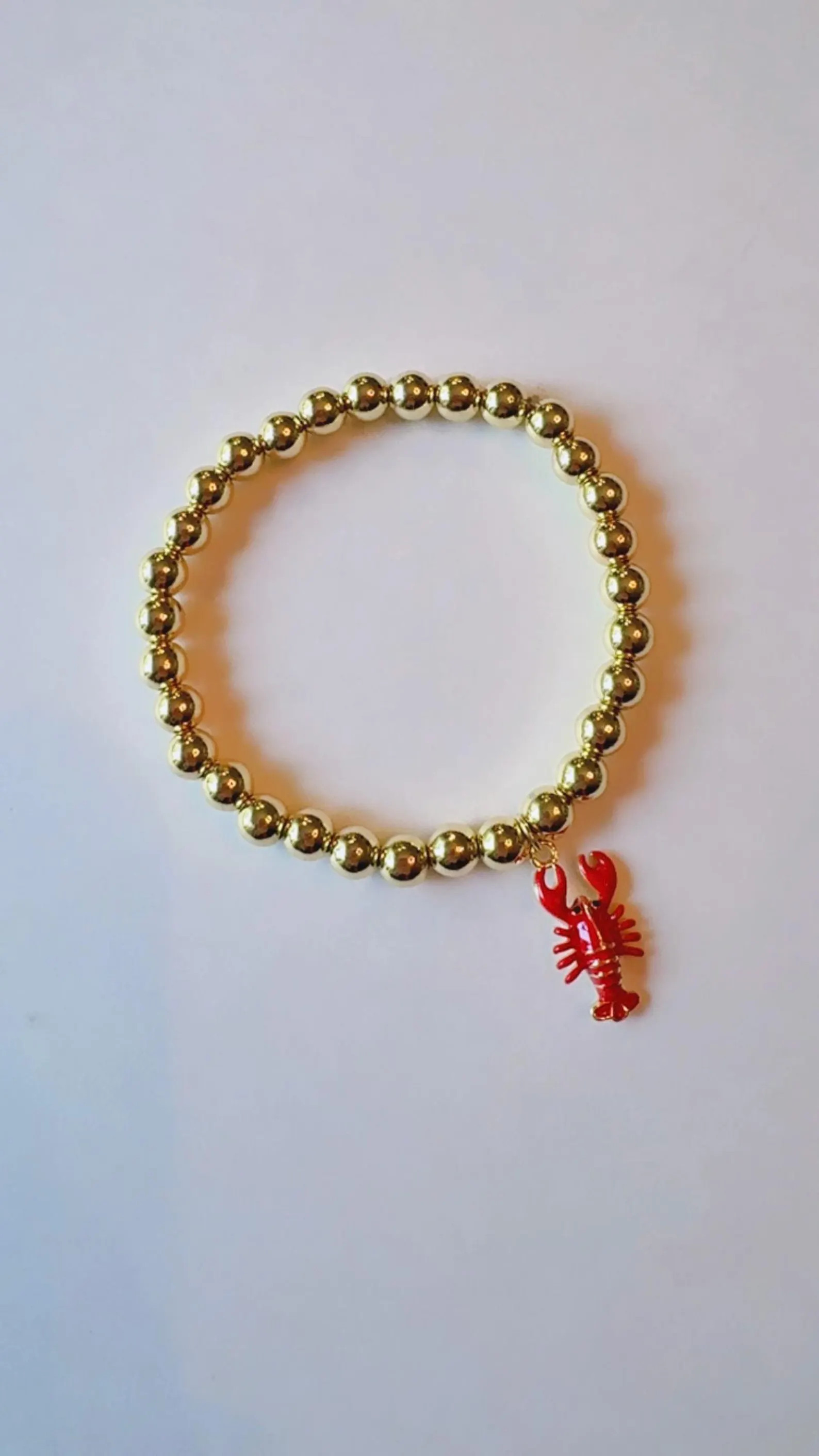 Gold filled lobster charm bracelet | Etsy (Global)
