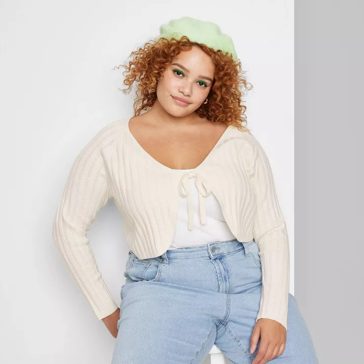 Women's Tie-Front Pointelle Cardigan - Wild Fable™ | Target
