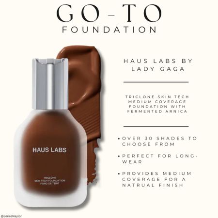 One foundation I’ve been loving lately is the Haus Labs by Lady Gaga! 

The Triclone Skin Tech, medium coverage foundation is so buildable, long-lasting, and leaves you with a natural finish! 

10 outta 10 recommended you add this to your cart during the #Sephora Saving Event…which ends on 4/15 btw! 

#LTKxSephora #LTKbeauty #LTKsalealert