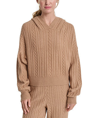 DKNY Sport Women's Cable-Knit Pullover Hooded Sweater - Macy's | Macy's