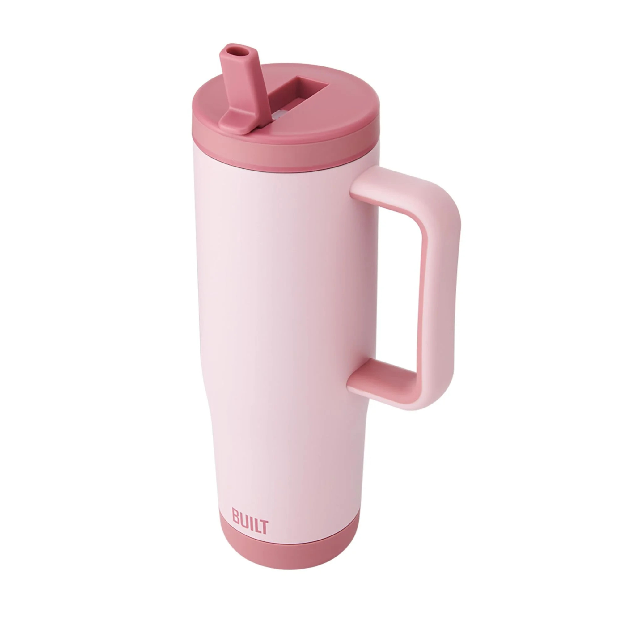 Built Cascade 40oz Stainless Steel Tumbler with Leak-Proof Flip-Top Straw and Handle, Pink | Walmart (US)