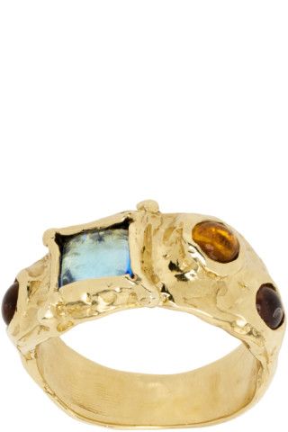 Gold Suede Ring | SSENSE