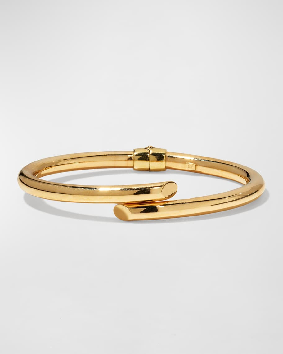 Lana Hollow 14k Gold Crossover Bangle | Neiman Marcus