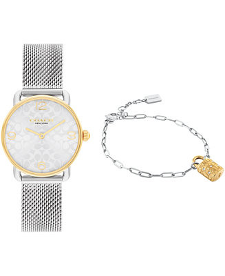 Women's Two-Tone Elliot Stainless-Steel Watch Set 28mm | Macy's