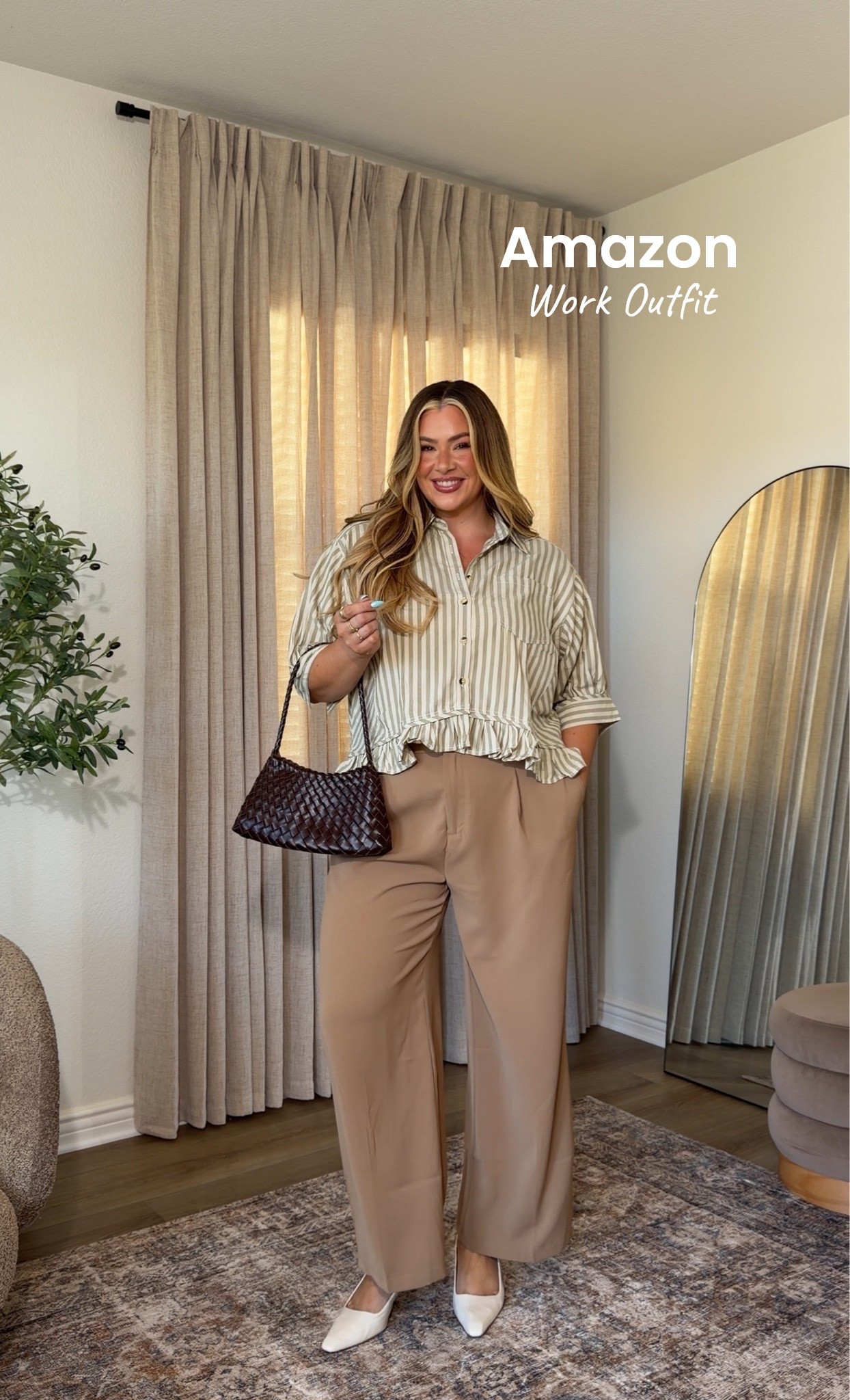 Workwear outfit inspo from amazon ✨ wearing an xxl in these pants and an xl in this top!

#LTKootd #LTKMidsize #LTKWorkwear
