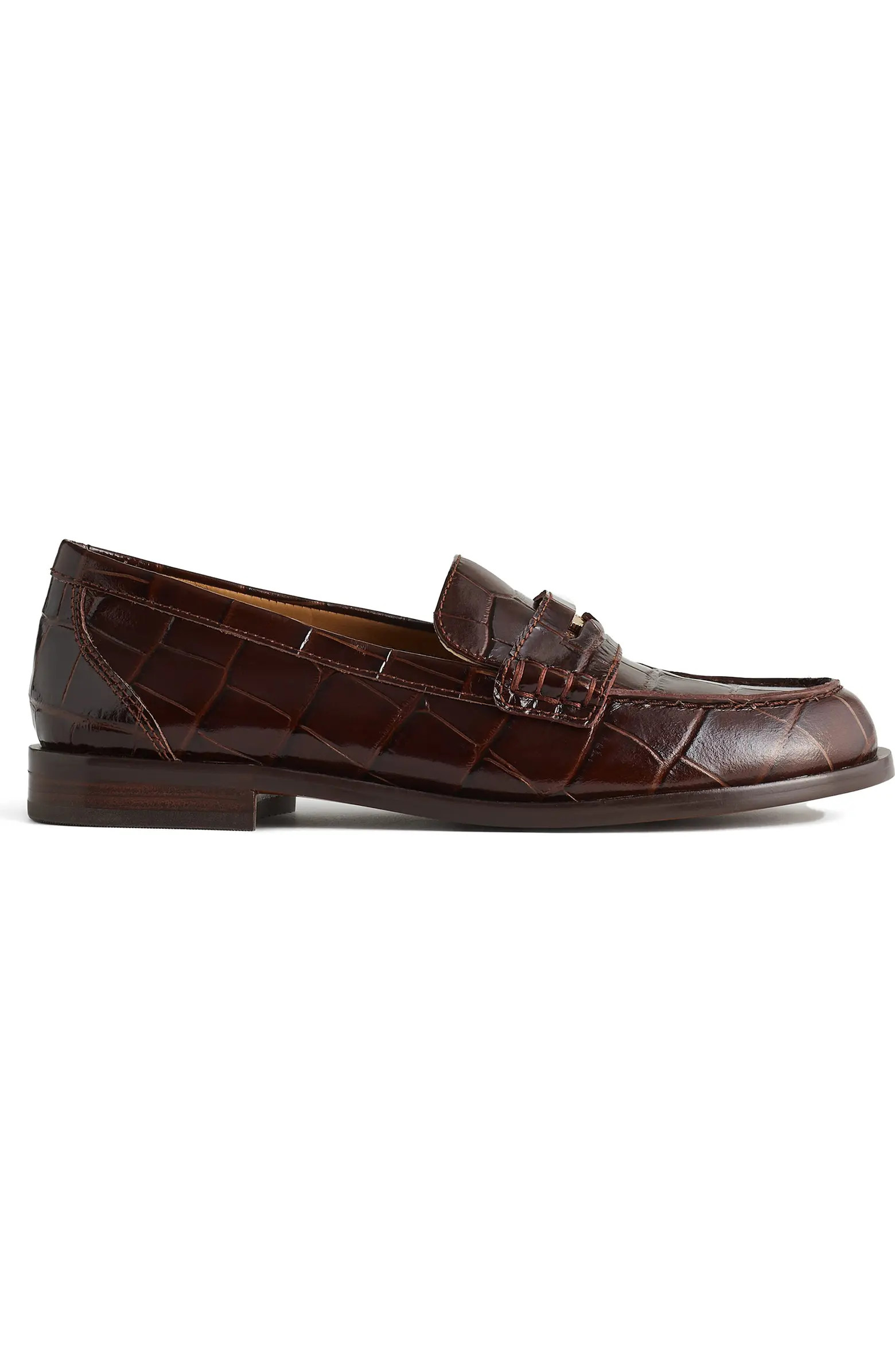 Porto Croc Embossed Penny Loafer (Women) | Nordstrom
