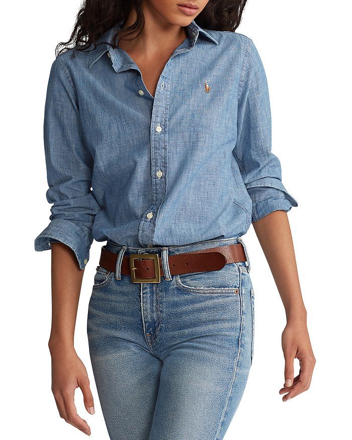 Chambray Button Down Blouse | Bloomingdale's (US)
