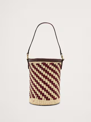 Two-Tone Straw Bucket Bag by Sensi Studio | Banana Republic (US)