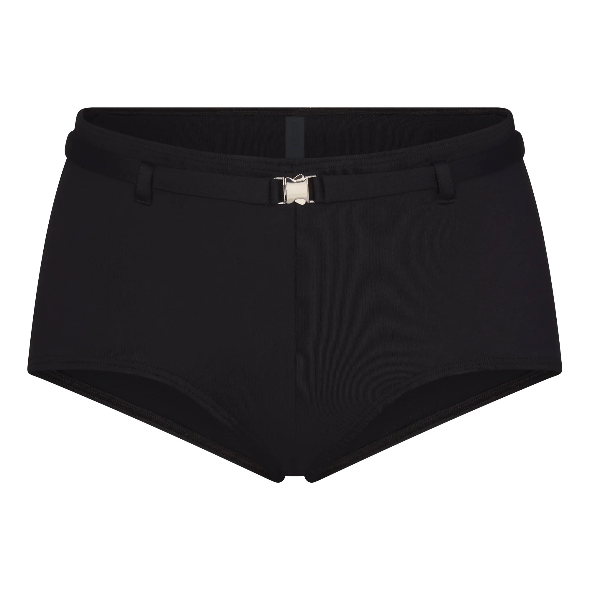 ICONIC SWIM BELTED BOY SHORT BIKINI BOTTOM | OBSIDIAN | SKIMS | SKIMS (US)