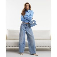 River Island Womens Blue Light Wash Balloon Leg Jeans | River Island UK & IE