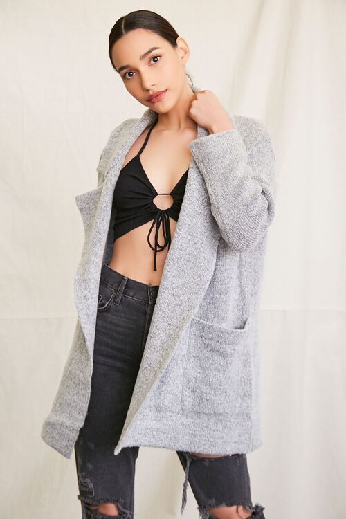 Notched Open-Front Cardigan Sweater | Forever 21 (US)