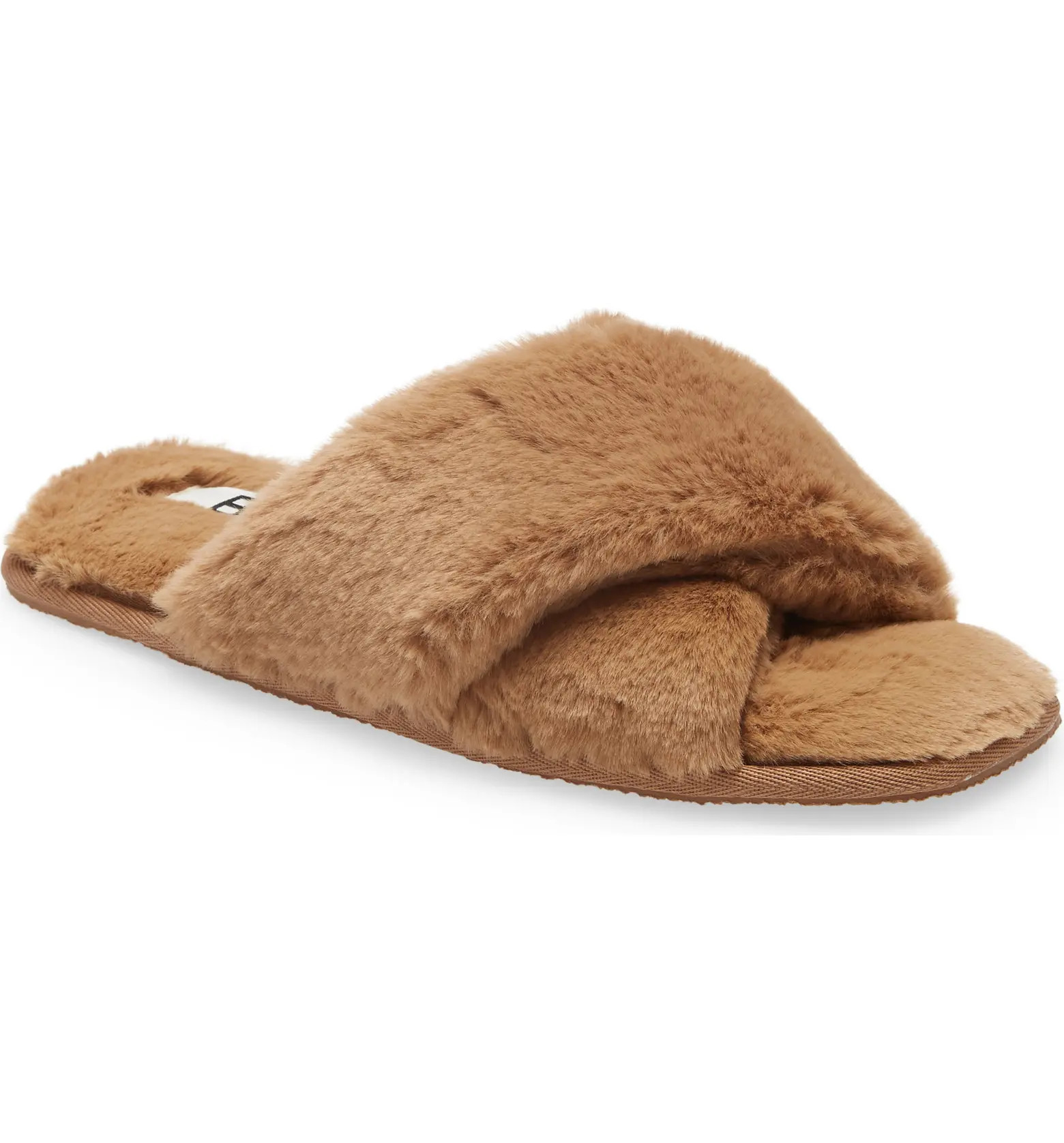BP. Mae Cross Strap Faux Fur Slipper | Nordstrom | Nordstrom