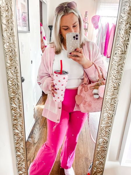 The best outfit to wear while shopping has to be an almost all pink one. 🩷 My Barbie cardigan is currently 30% off! 

#LTKfindsunder50 #LTKsalealert #LTKmidsize