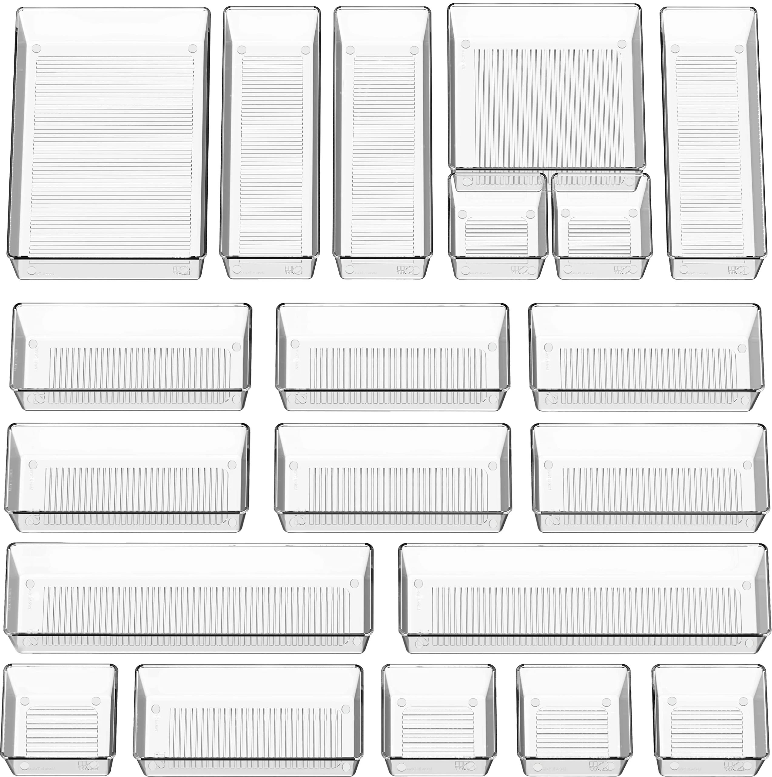 Simple Houseware Clear Plastic Drawer Cabinet Organizer (6S, 7M, 5L, 1 XL, 1XXL), 20 Pack | Walmart (US)