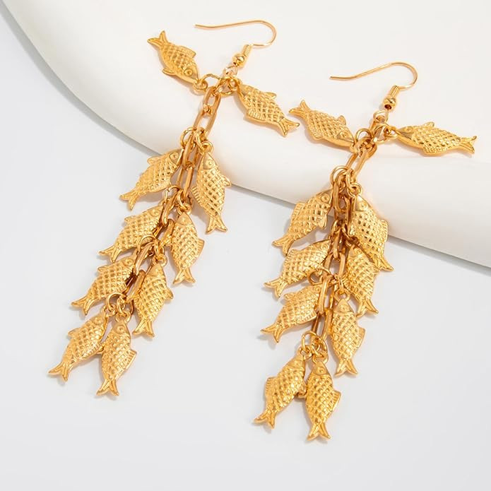 Fish Earrings for Women Layered Ocean Beach Inspired Statement Jewelry Gifts Summer Vacation Fash... | Amazon (US)