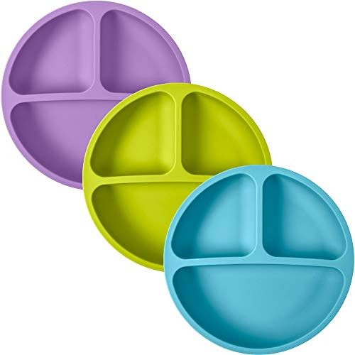 Silicone Plates For Toddlers | 3 Pc Set | Divided Baby Plates | Amazon (US)