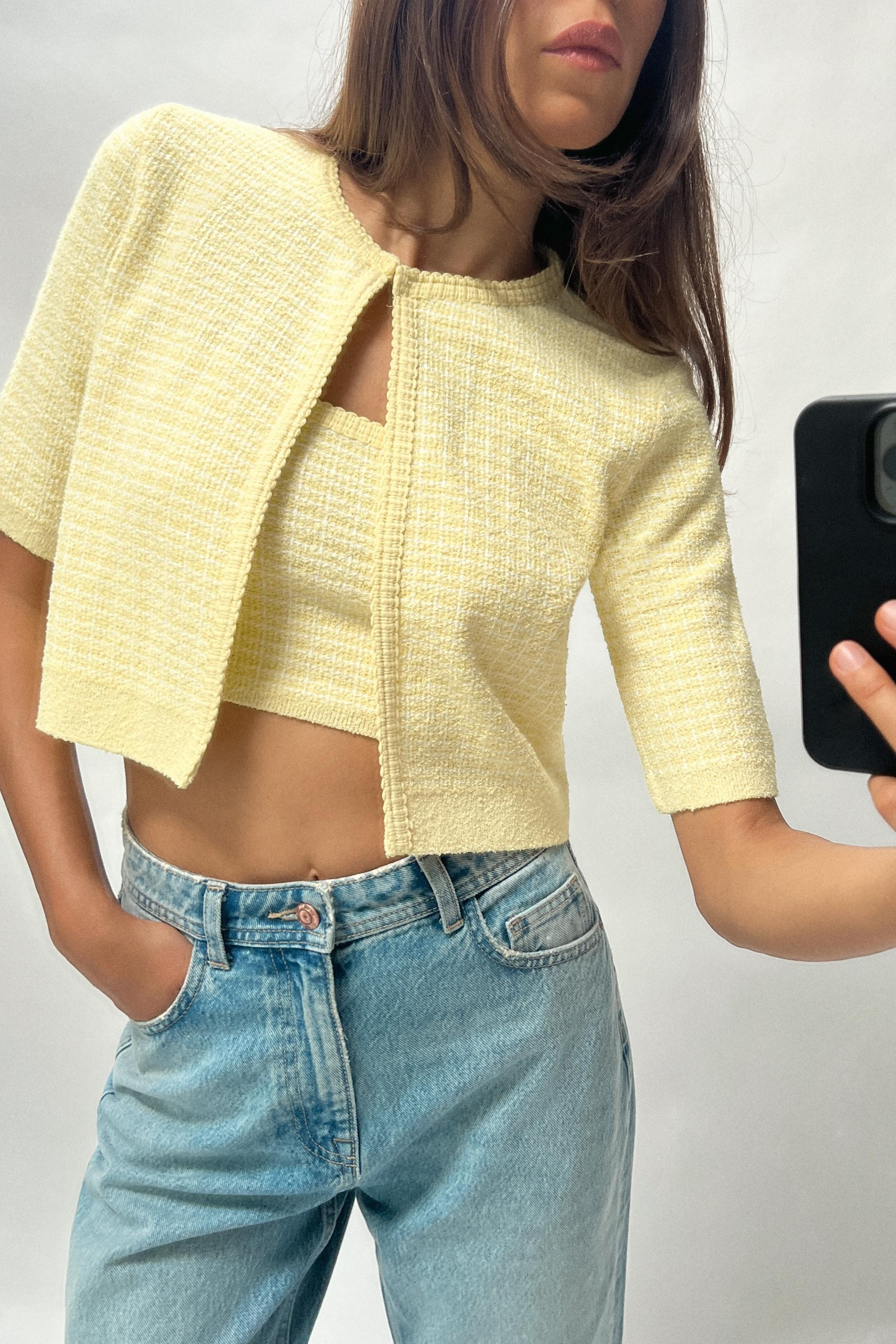 CROPPED KNIT CARDIGAN | Zara UK