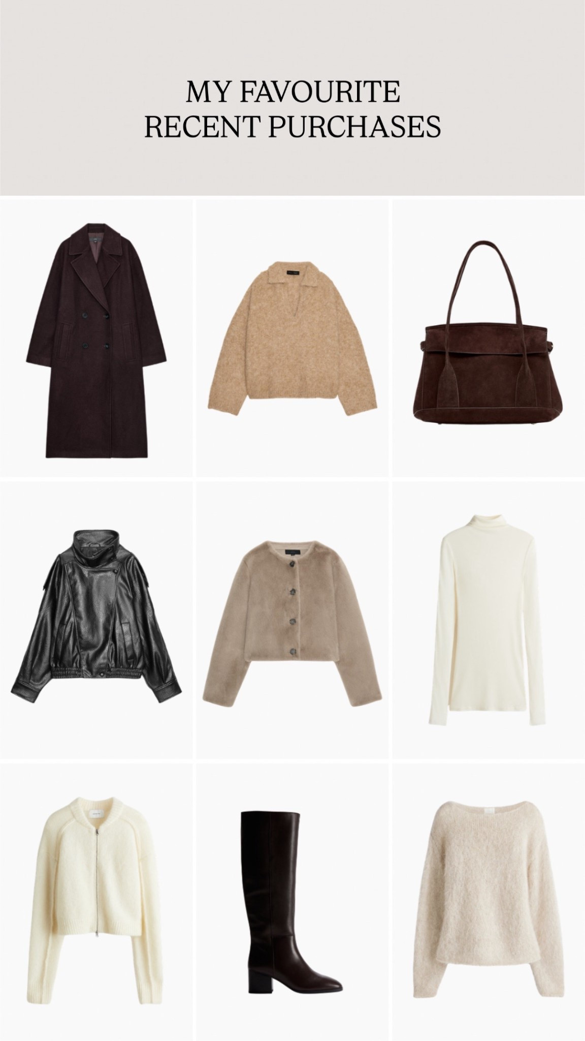 My favourite purchases recently 

#LTKwinter #LTKstyletip #LTKeurope