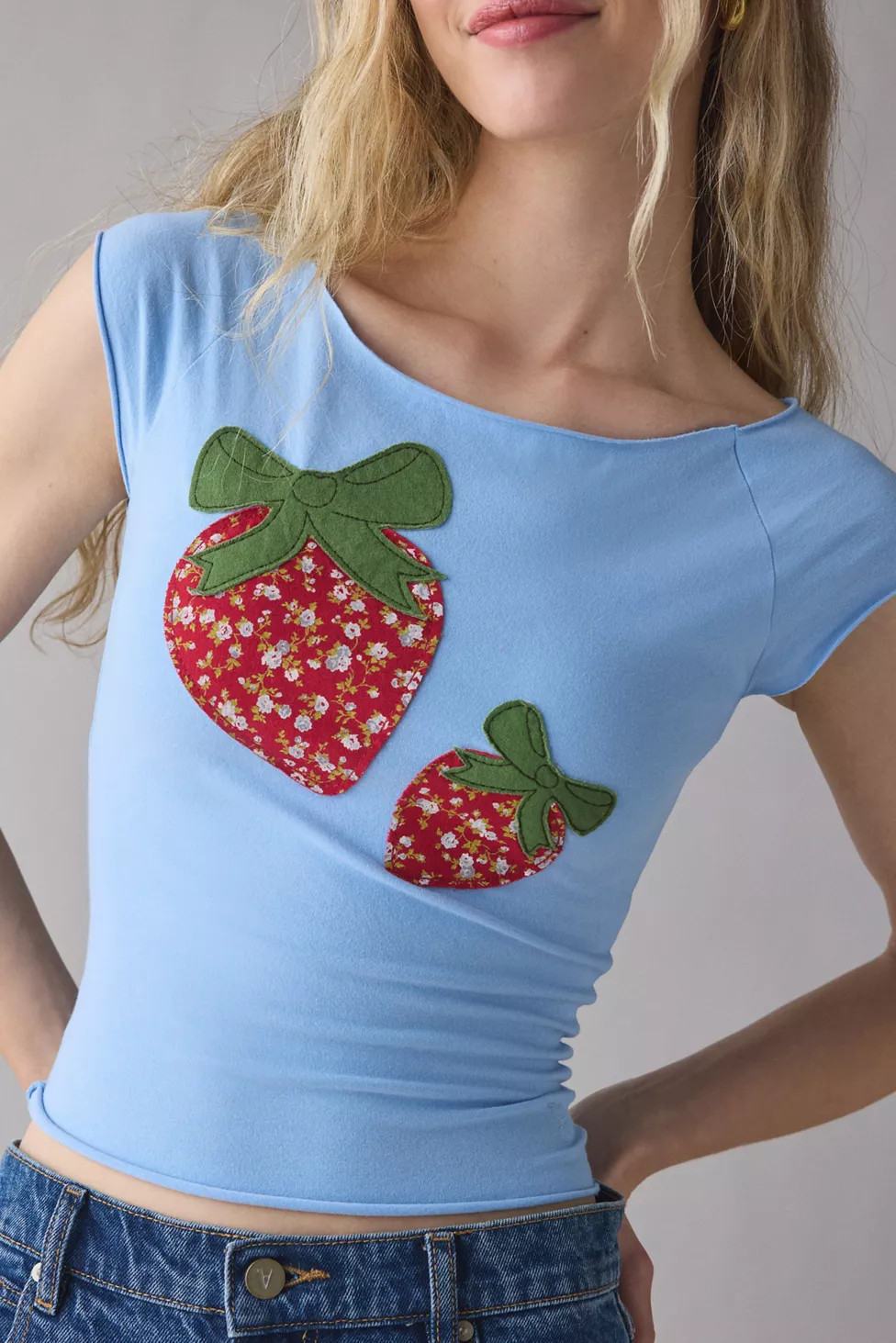 Out From Under Cotton Compression Boatneck Strawberry Graphic Tee | Urban Outfitters (US and RoW)