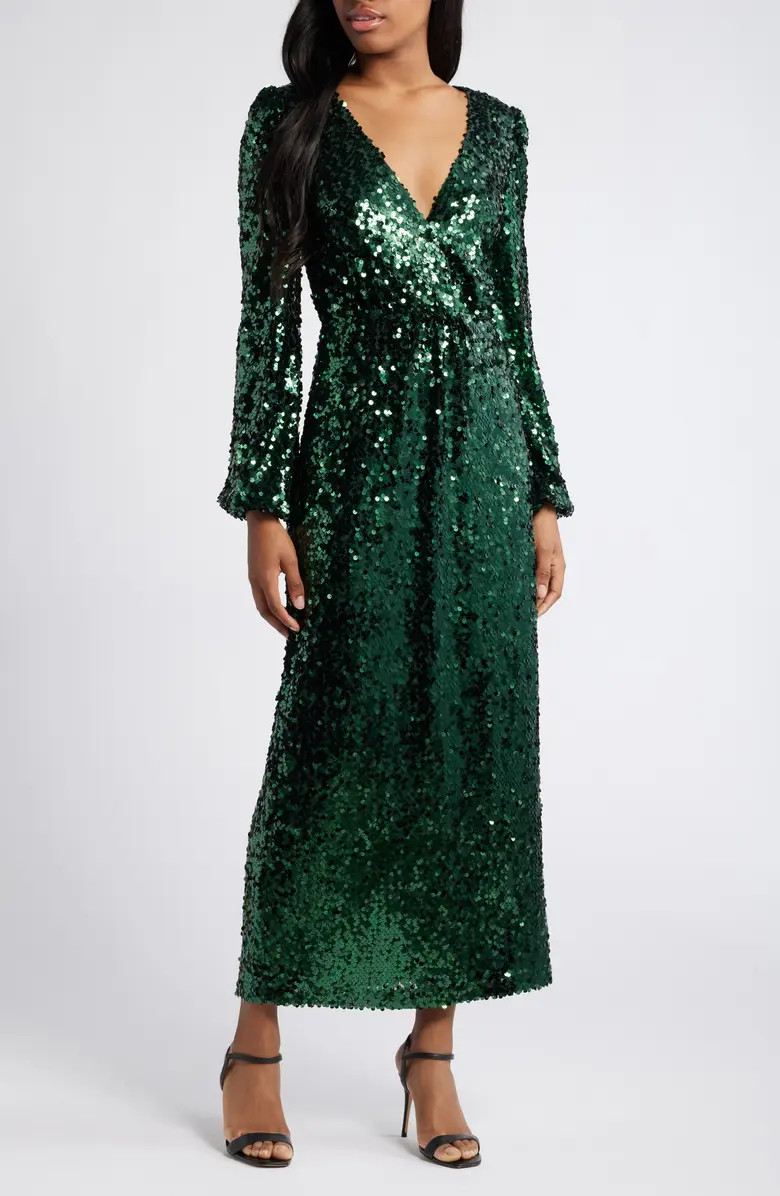 WAYF The Carrie Sequin Long Sleeve Gown | Nordstrom | Nordstrom