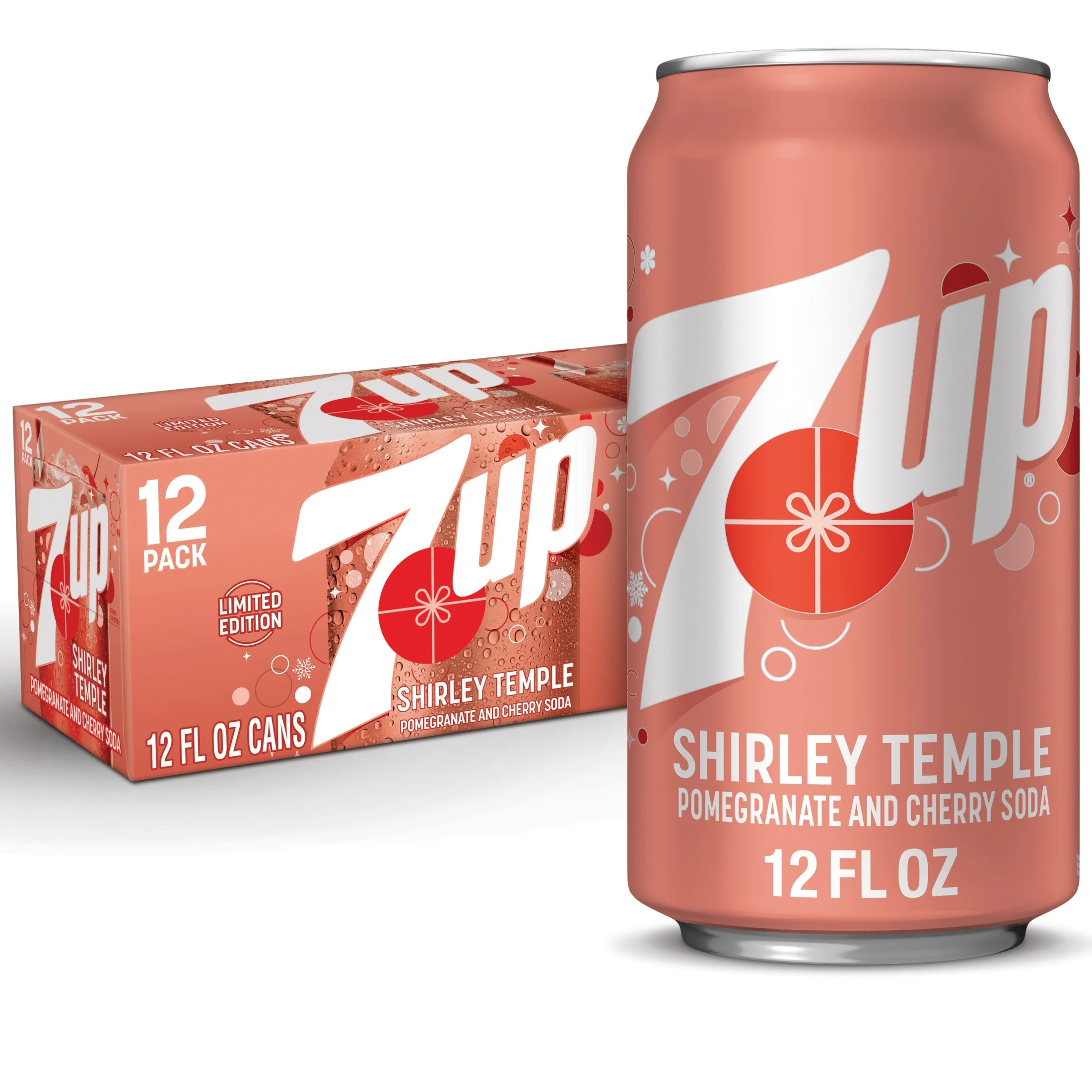 7UP Caffeine Free Shirley Temple Pomegranate and Cherry Flavored Soda Pop, 12 fl oz cans, 12 pack | Walmart (US)