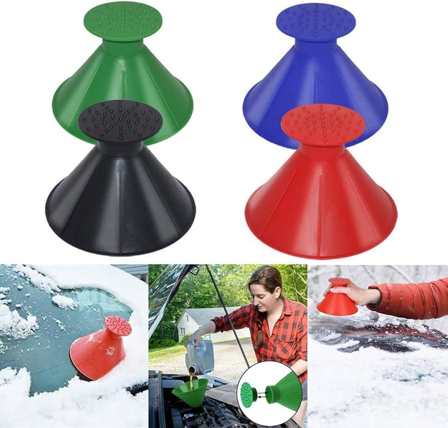 Round Ice Scrapers Windshield Magic Cone-Shaped Ice Breakers for Car Snow Scrapers Magic Funnel C... | Amazon (US)