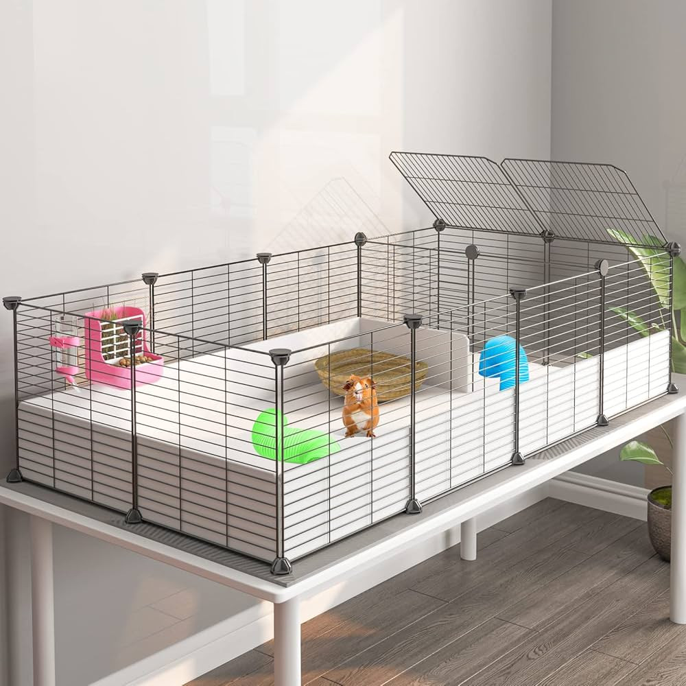 Oneluck Guinea Pig Cage, Indoor Habitat with Waterproof Plastic Bottom,Playpen for Small Pet Bunn... | Amazon (US)