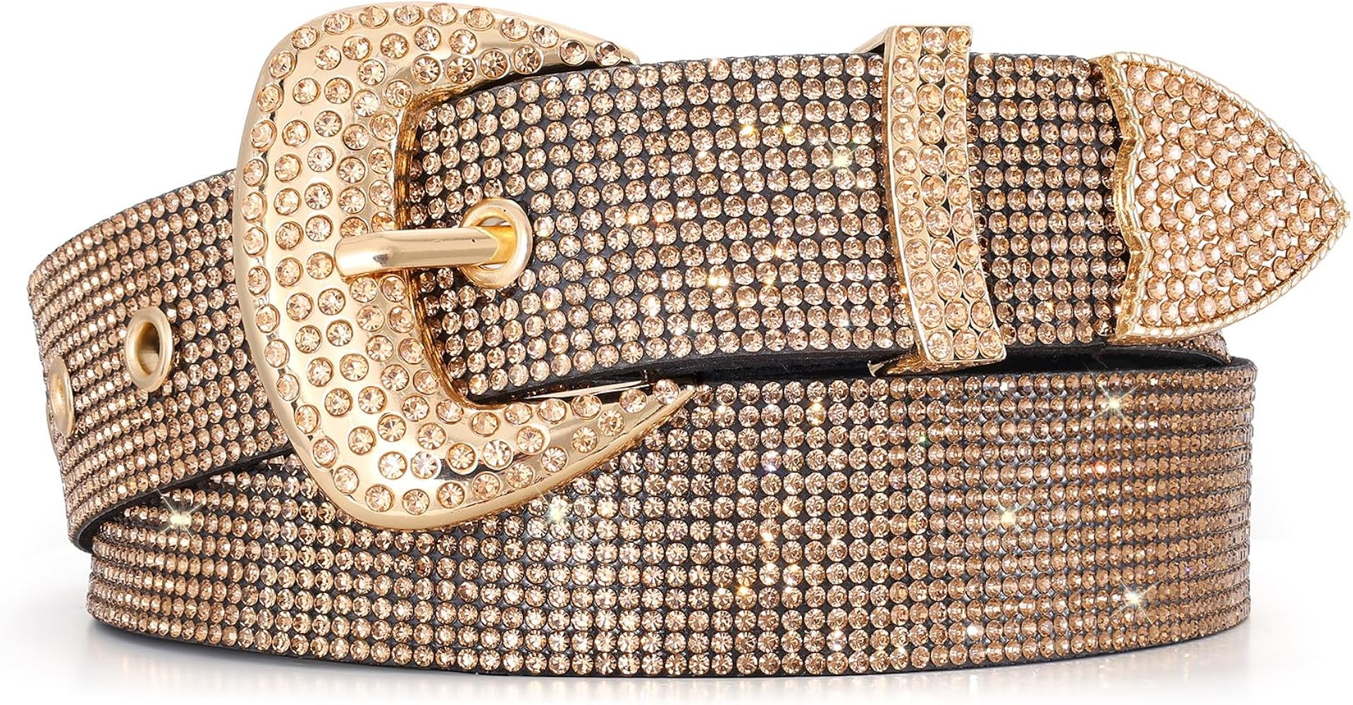WHIPPY Rhinestones Leather Belts for Women Disco Bling Studded Belt for Jeans Pants Western Cowgi... | Amazon (US)