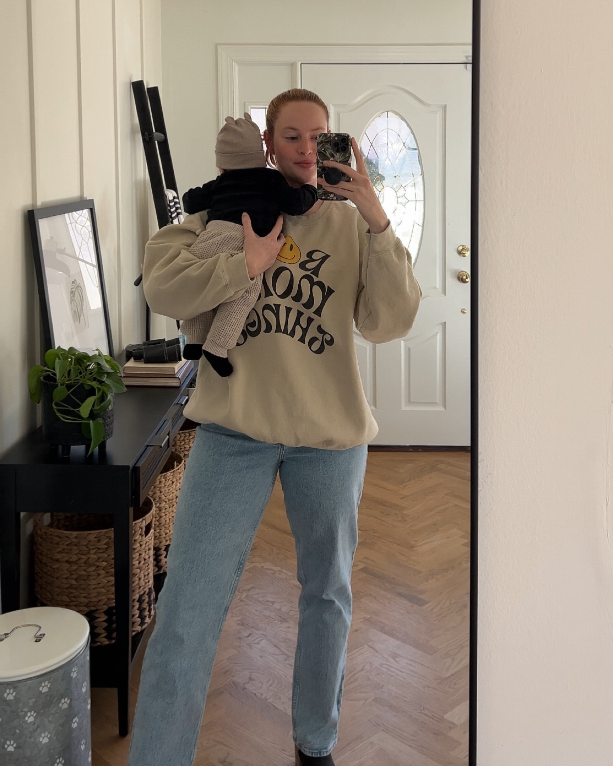 Boy mom crewneck and matching baby boy outfit  

#LTKfamily #LTKbaby #LTKfindsunder100