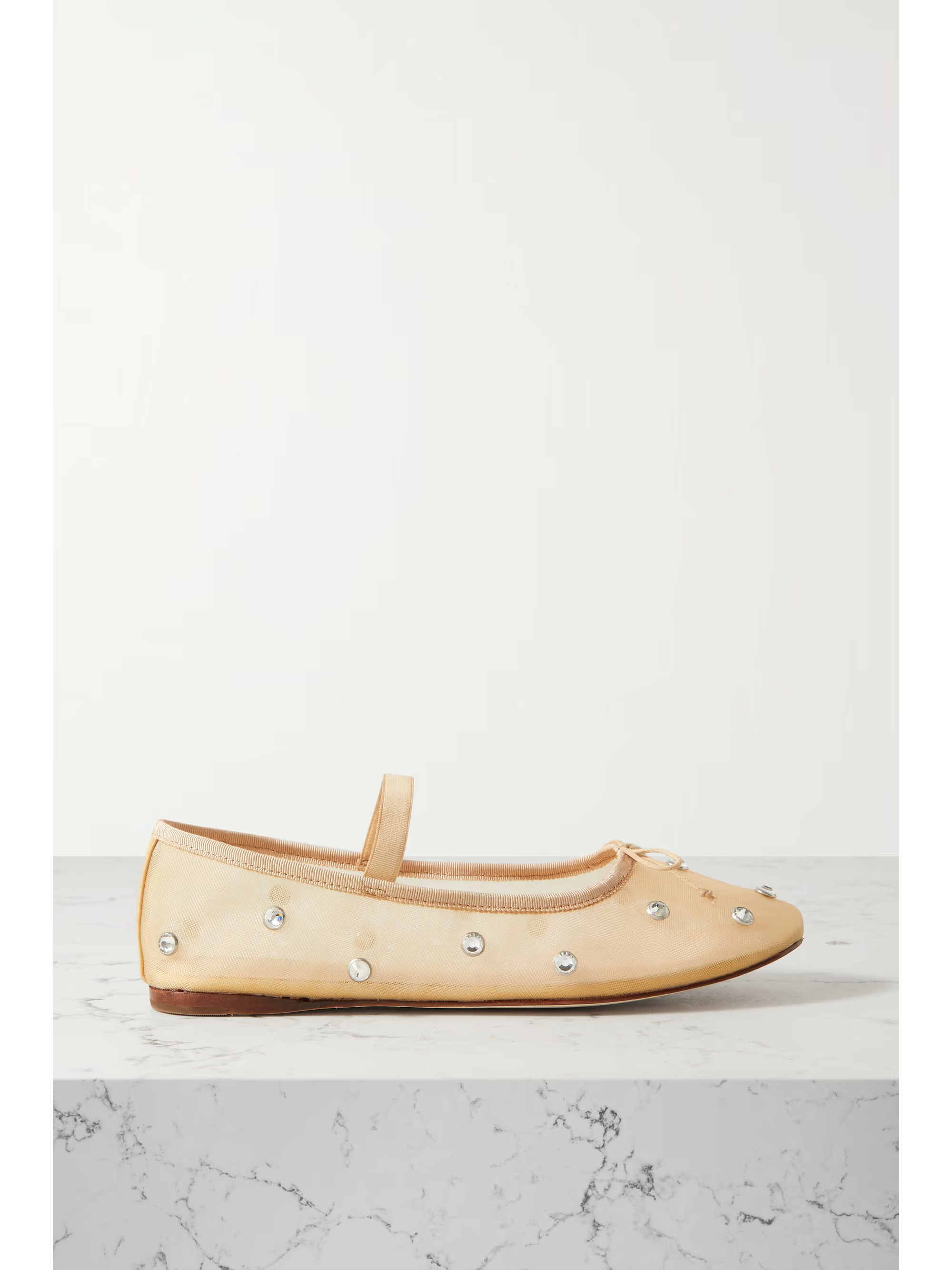 Leonie crystal-embellished mesh ballet flats | NET-A-PORTER (US)