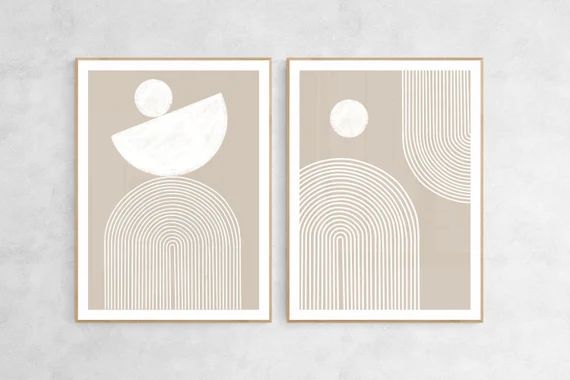 Nordic 2-poster Set / Rainbows / Minimalism / Beige / White / - Etsy | Etsy (US)