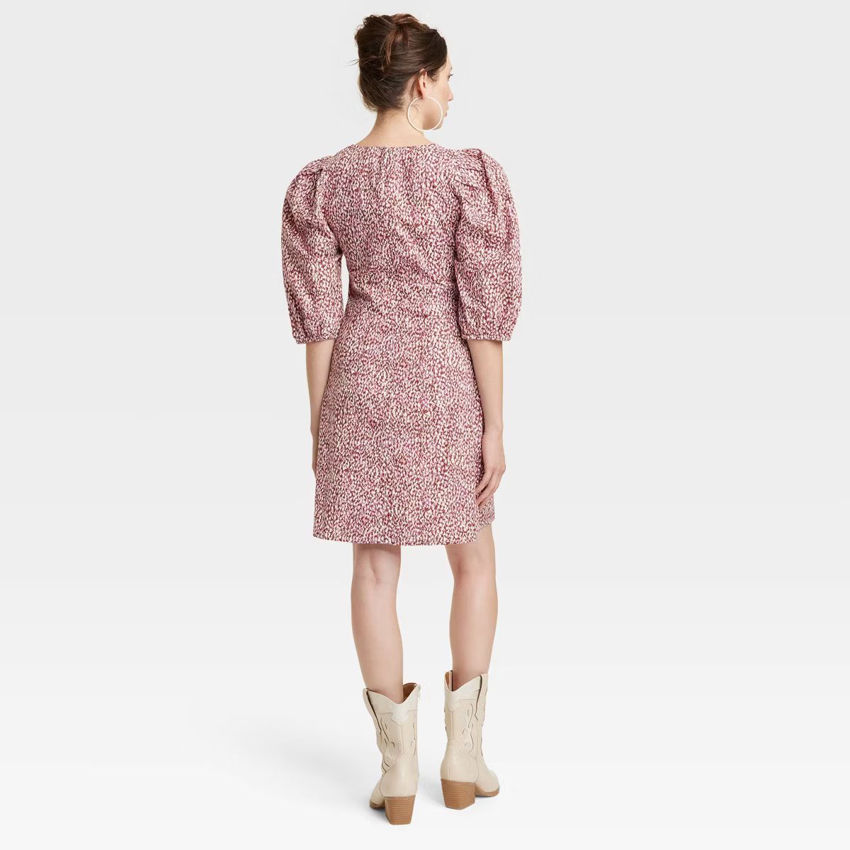 Women's Elbow Puff Sleeve Ruched Mini Dress - Universal Thread™ | Target