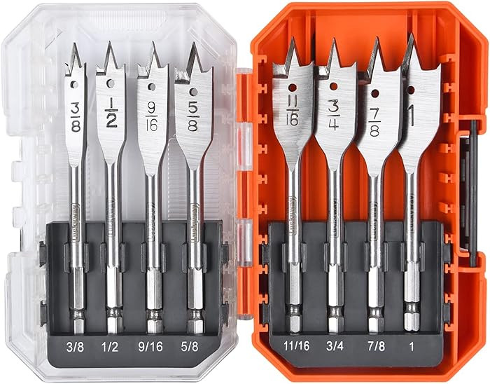 Luckyway Spade Drill Bits Set, Paddle Flat Bits 3/8 Inch to 1 Inch for Wood, Plastic, Aluminum Ho... | Amazon (US)