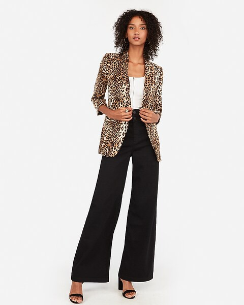 rolled sleeve boyfriend blazer | Express