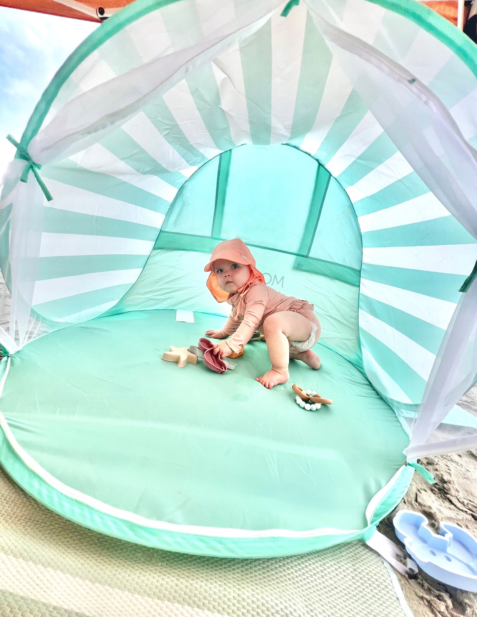 Baby beach essentials 
Baby beach tent 
Baby beach hat 
Baby girl swimsuit 
Baby Sand toys 
Amazon finds 
Vacation 


#LTKfamily #LTKkids #LTKbaby