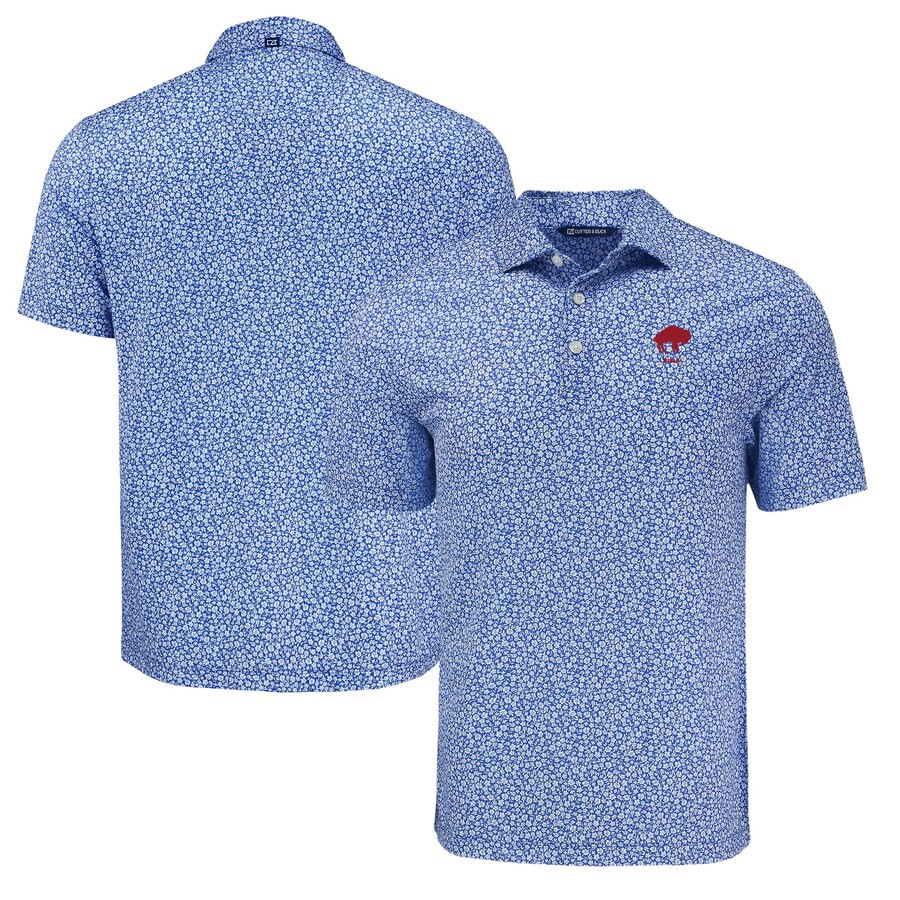 Buffalo Bills Cutter & Buck Pike Eco Flora Print Polo - Royal | Fanatics