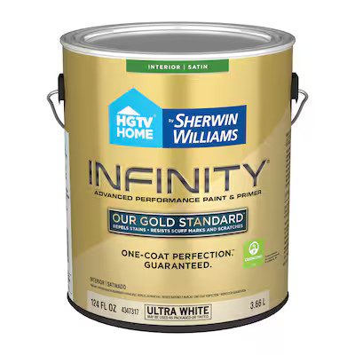 HGTV HOME by Sherwin-Williams Infinity Satin Ultra White Tintable Latex Interior Paint + Primer (... | Lowe's