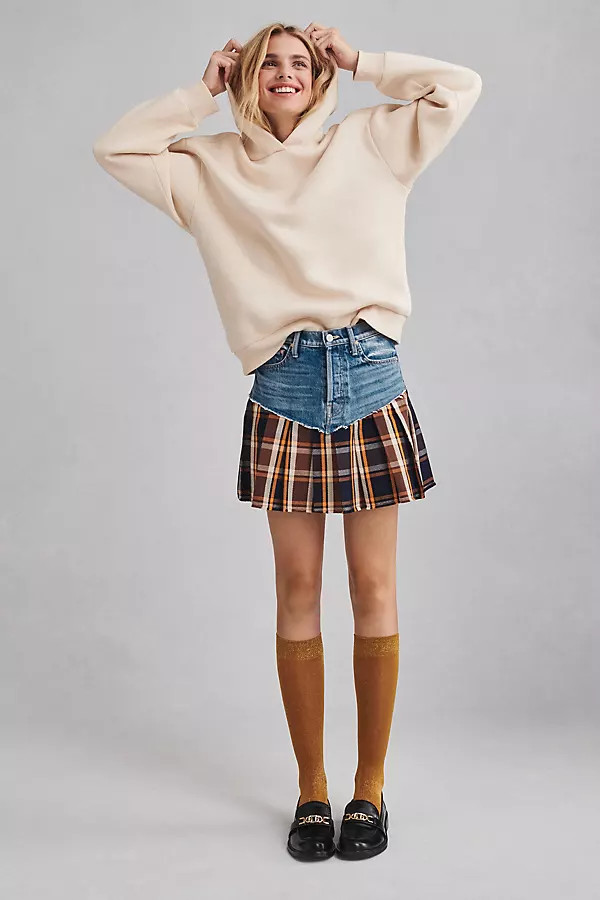 MOTHER The Fluff and Fold Pleated Mini Skirt By MOTHER in Assorted Size 23 | Anthropologie (US)