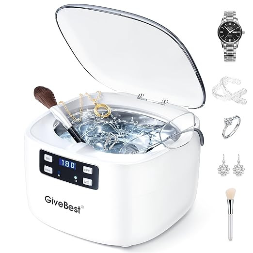 GiveBest Ultrasonic Jewelry Cleaner, 45kHz Professional Ultrasonic Cleaner with 25oz Stainless St... | Amazon (US)