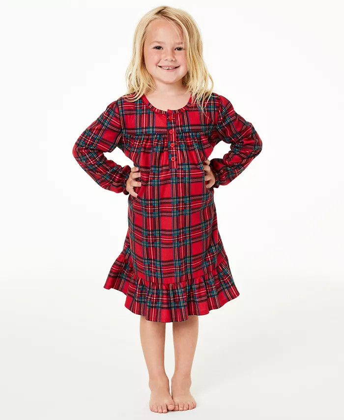 Family Pajamas Matching Kids Brinkley Plaid Family Pajama Nightgown, Created for Macy's & Reviews... | Macys (US)