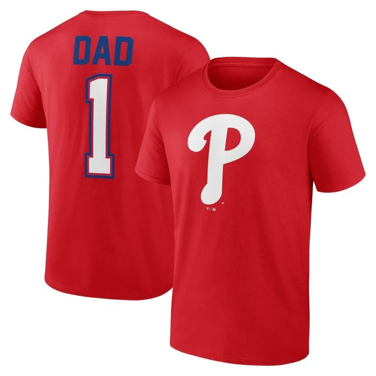 Men's Fanatics Red Philadelphia Phillies Father's Day #1 Dad T-Shirt | Walmart (US)
