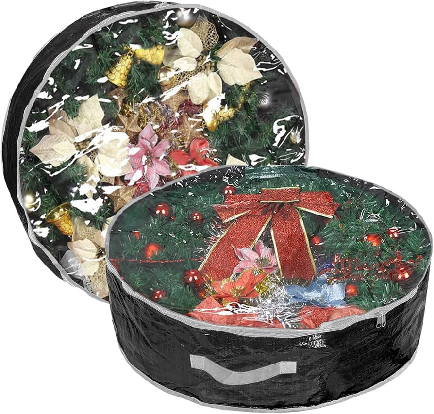 ProPik Christmas Wreath Storage Bag 24" - Garland Holiday Container with Clear Window - Tear Resi... | Amazon (US)