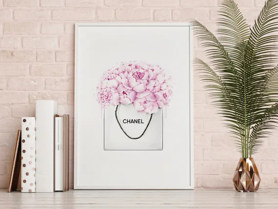 Coco Chanel flowers print | bedroom | art | decor | home | wall art | fashion | dressing room | bedr | Etsy (US)