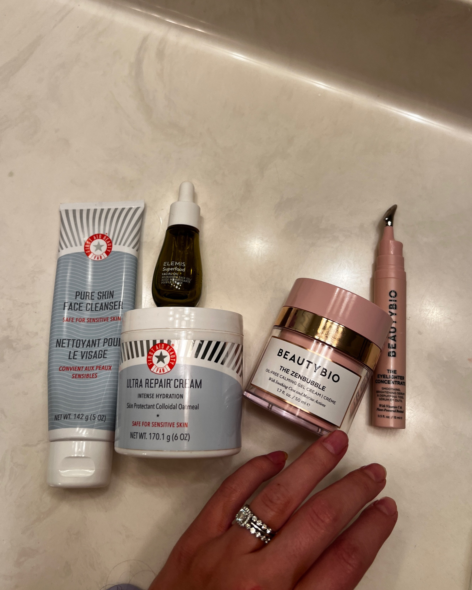 AM & PM skincare right now- 

AM: 
Beautybio moisturizer and eye serum 

PM: 
First aid beauty moisturizer and face wash! with oil

#LTKBeauty