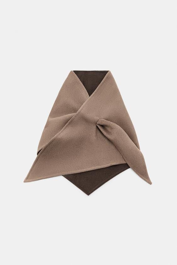 REVERSIBLE TRIANGULAR WOOL BANDANA | Zara Canada