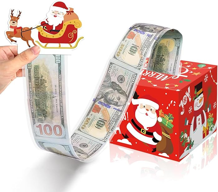 Christmas Money Box for Cash Gift Pull, Surprise Money Holder Cash Gift for Kids Adults, DIY Chri... | Amazon (US)