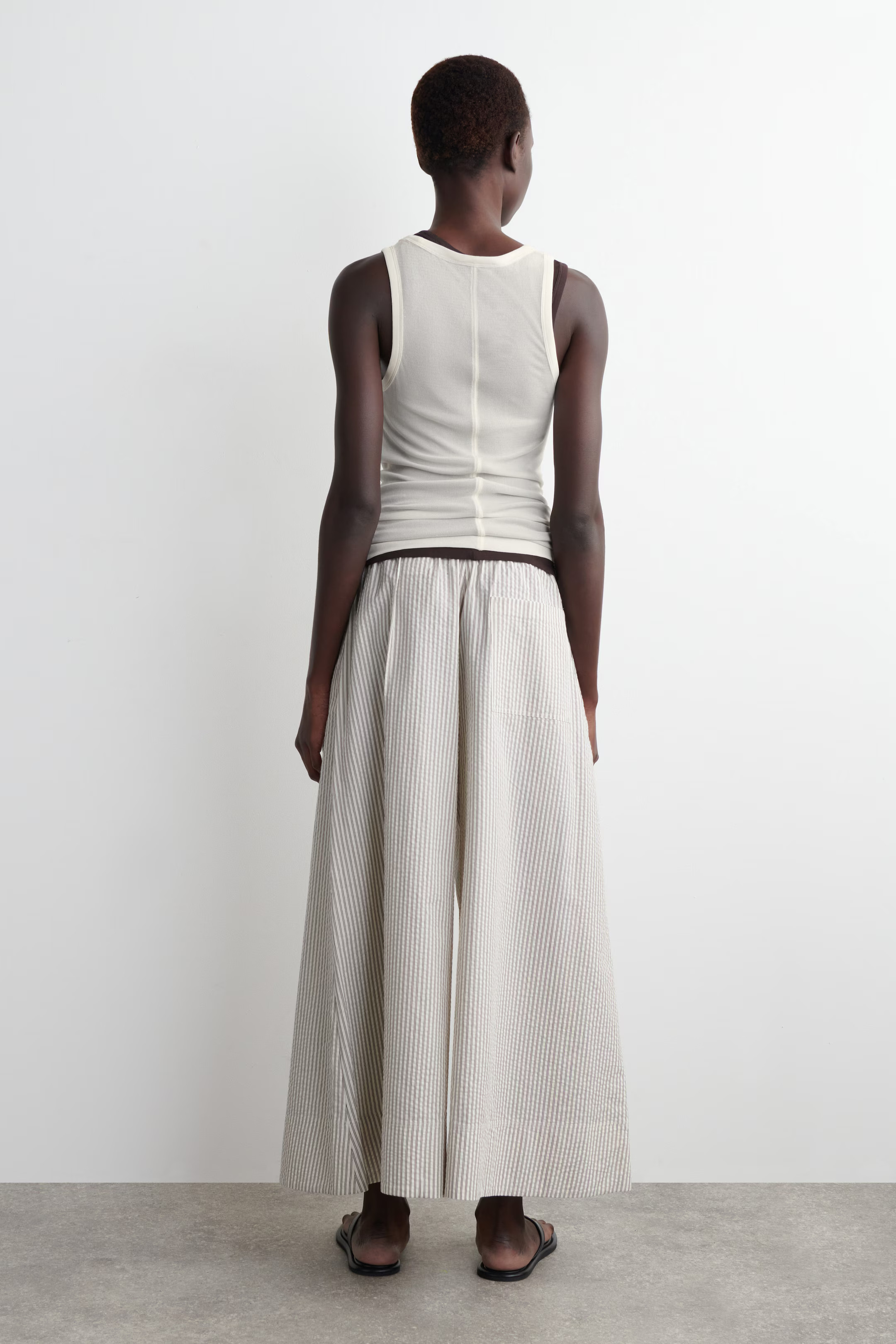 SEERSUCKER CULOTTES - IVORY / BROWN / STRIPED | COS | COS UK